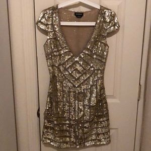 Gold sequin dress